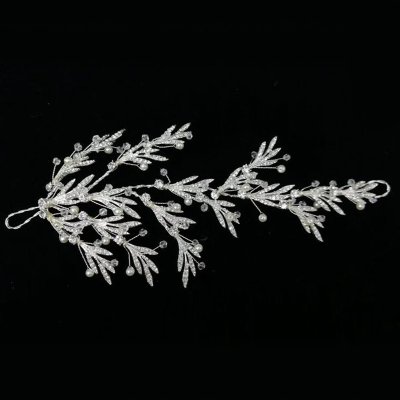 Silver Leaf Handmade Beaded Hair Accessory